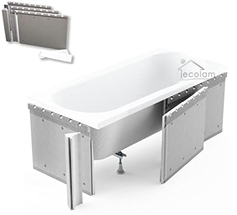 ECOLAM® universelle Verkleidung aus Styropor für Rechteckbadewanne Badewanne Rechteck Styroporschürze Styroporabdeckung Styroporverkleidung direkt zum Verfliesen 1.041