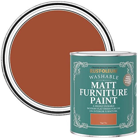 Rust-Oleum Orange Furniture Paint in Matt Finish - Tiger Tea 750ml