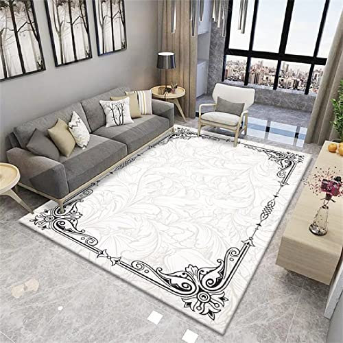 Design Moderne Tapis Chinois Beige Noir Motif Simple Design lumière Luxe Salon Salle à Manger Chambre antidérapant Lavable en Machine,€ Beige,40X60cmTapis Entrée Intérieur 40X60cm