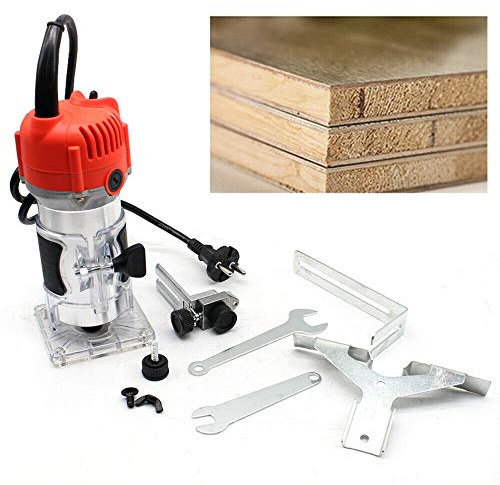 Fresadora eléctrica con una mano, 220 V, laminadora de madera, herramienta para ranuras de madera, decoración de bricolaje, corte de arco, manualidades y bricolaje