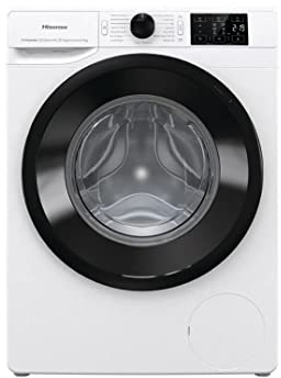 Hisense WFGE801439VM - Lavatrice a vapore antibatterico, carico frontale 8 kg, 1400 giri/min, 16 programmi, controllo intelligente del tamburo, display LED, programma rapido, blocco dei bambini