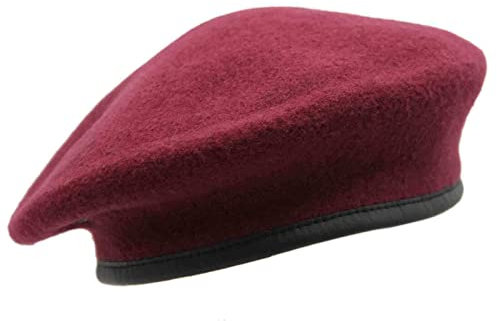 baum-m gmbh Commando Barett Militärmützen Wollmützen für Männer und Frauen Armeemütze Baskenmütze Bundeswehr (DE/NL/SE/PL, Numerisch, 55, Bordeaux)