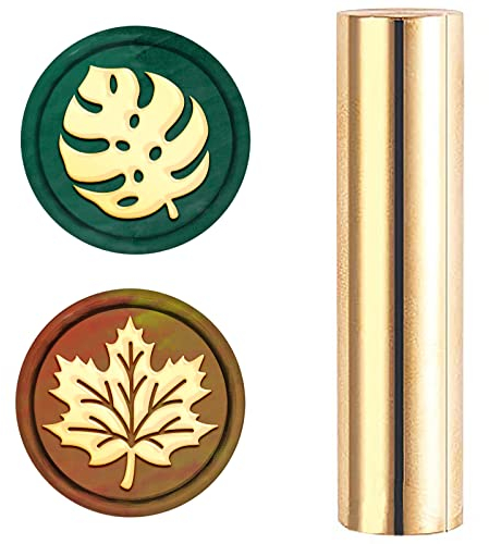 craspire Wachs-Siegelstempel, 2 Seite, Mini-Messingsäule, Siegelstempel, 15 mm, Für Hochzeitseinladung, Dekoration, Geburtstag, Grußkarten, Geschenk, Scrapbooking (Schildkrötenblatt Und Ahornblatt)