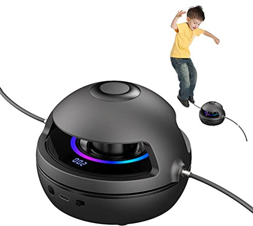 Corde à sauter électrique réglable de 1 à 10 niveaux de vitesse avec télécommande pour enfants et adultes