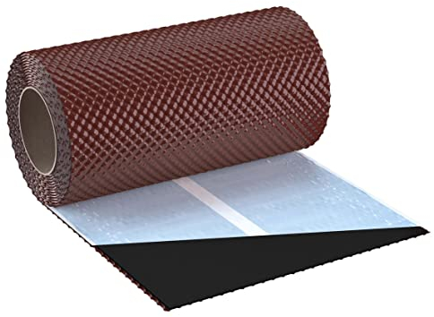 Eurovent 300mm x 5,0m ALU Wandanschlussband/Kaminanschlussband 3D Struktur (RAL8015 (Kastanienbraun))