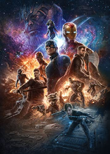 Displate Marvel Metallposter Marvel Deko Marvel Poster Marvel Avengers Poster Marvel Merch - Marvel - Avengers Endgame: Thanos Reigns - Battle in Space Poster 67,5x48cm