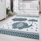 Carpetsale24 Kinderteppich Modern Elefant-Design Blau 80 x 150 cm - Kurzflor Teppich Kinderzimmer Waschbarer Babyteppich Spielteppich für Junge und Mädchen Extra Weich und Antiallergen Läufer Flur