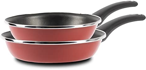 BERGNER Classique | Juego de 2 Sartenes de 20 y 26 cm | Fabricadas de Aluminio Forjado |Sartenes Antiadherentes | Apta para todo tipo de Cocinas | Libre de PFOA | Rojo