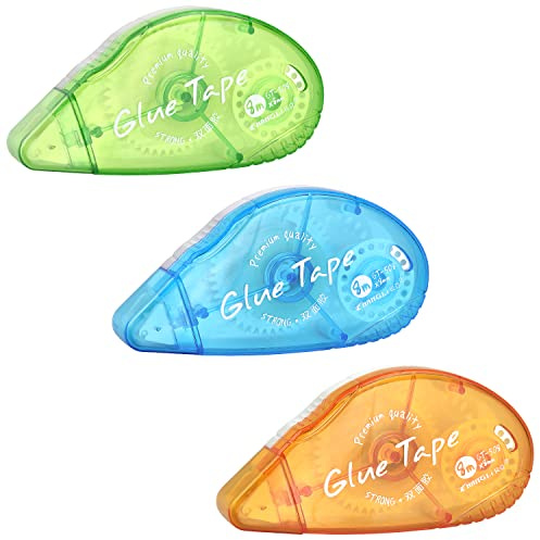 Tamaki 3 Pack Double Sided Tape Roller, Scrapbooking Tape, Adhesive Tape Dispenser Runner for Crafts and Arts Projects, Photo Tape