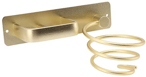 Porte-sèche-cheveux Espace Aluminium Suspendu Salle De Bains Porte-sèche-cheveux, Doré