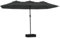 vidaXL Sombrilla Doble de Jardín con Luces LED, Parasol Protector de Sol, Refugio Solar, Paraguas para Patio Exterior, Antracita 449x245 cm