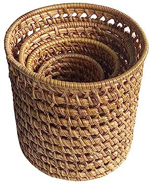 Woven Rattan Pencil Cup for Desk and Home Handmade Vine Organizer for Pens and Makeup Brushes Kitchen Cutlery and Utensil Holder