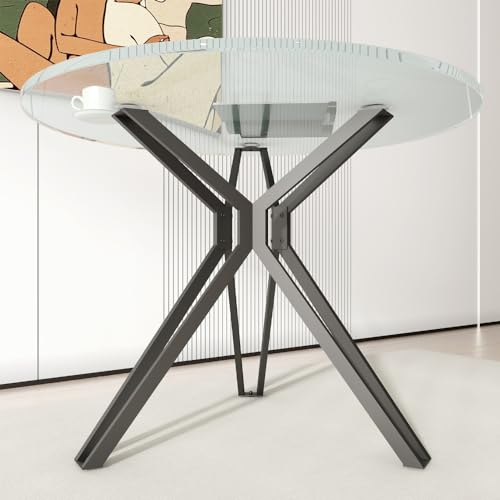 POLUNCA Pied de table de 71,1 cm, pieds en métal robuste pour table basse industrielle moderne, pieds de table de salle à manger à faire soi-même avec protection de sol réglable
