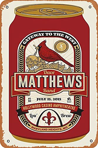 TOLANK Dave Matthews Band-Poster, Metallschild, 20,3 x 30,5 cm, Kunst-Wanddekoration