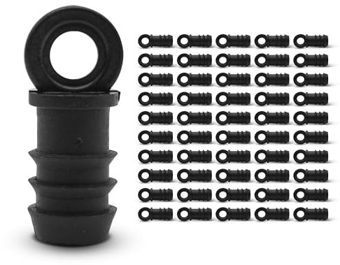 DOJA Barcelona | Tapon Final Tubo Riego | Tapon Final 20mm | Pack 50 | Tapon Manguera de Goteo 20 para Sistemas de Riego Agrícola y Jardinería | Conector Tapon Tubo Riego por Goteo Huerto, Camping