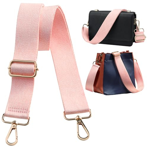 Navaris Handtaschengurt 75-138cm - Tragegurt für Handtasche - Taschengurt zum Wechseln - Taschenriemen - Handtaschen Gurt Trageriemen - Schultergurt für Taschen in Rosa