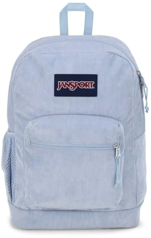 JanSport Cross Town Plus Remix Backpack - Padded Back Panel, Laptop Sleeve, and Front Pocket Organizer, Blue Dusk Corduroy, One Size, Cross Town Plus Remix