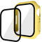GANGANPRO 2 in 1 Design PC Custodia con Protezione Vetro Schermo Temperato per Apple Watch 7/8/9,Ultrasottile Resistente Smartwatch Cover Graffi per iWatch 45mm Accessori - Giallo