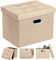 COSYLAND Sitzbank mit Stauraum – Faltbare Sitzbank für Flur, Wohnzimmer & Schlafzimmer, Stabile Sitztruhe mit Stauraum, Belastbar bis 130 kg, 43 x 33 x 33 cm（Beige）