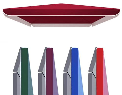 ZYXQQJ Rectangular Toldo De Parasol De Recambio 2x2m 2.2x2.8m 2.5x2.5m Tela Cuadrada para Sombrilla De Playa Patio Jardín, Fácil Instalación(Color:Burgundy,Size:250x250cm/8.2x8.2ft)