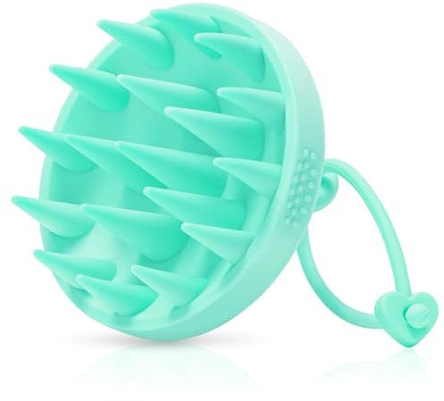Alyvisun Brosse Massage Cuir Chevelu, Brosse en Silicone Douce, la Relaxation et la Propreté de la Tête, Exfoliation pour le Cuir Chevelu - Vert