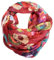 J26 Blumen Mandala Farbverlauf Seide Sommer Loop Verlauf Regenbogen Rainbow Silk Uni Rundschal Schlauchschal Stola Schal leicht (Kreis C Rot)