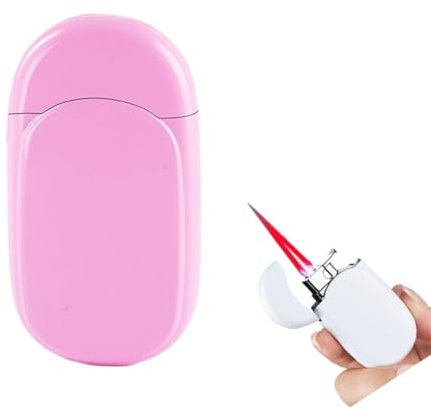 YHBNJIGW Briquet chalumeau butane briquet métal briquet tempête flamme réglable briquet butane (butane non inclus) (rose)