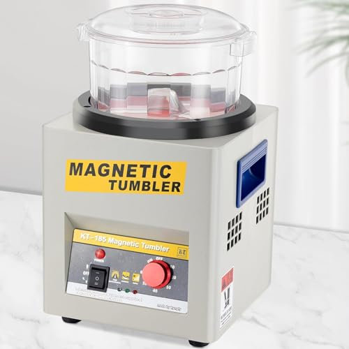 XIXIPIN Magnetic Polisher,Magnetic Tumbler Jewelry Polisher 2000 RPM Capacity 600g Jewelry Polisher Finisher with Adjustable Direction And Time for Jewelry