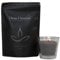 Deko Flamme Original Kerzensand ohne Duft - Farbe Anthrazit - 400g inkl. 20 Dochte - Kerzengranulat Pearled Candle Kerzenwachs - Kerzen Sand für kreative Dekorationen