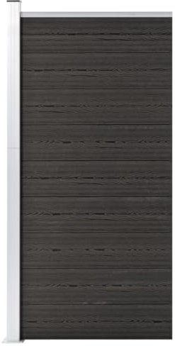 staketenzaun,zaun garten,Zaunelement WPC 95x186 cm GrauGeeignet für Gärten, Zäune, Ästhetik