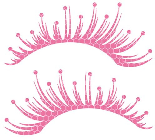 Auto Wimpern für Scheinwerfer, Auto -Scheinwerferaufkleber, 1 Paar Schwarze Wimpern Fahrzeugkörperaufkleber Windschutzscheiben -Aufkleber, DIY Dekorative Autoszubehör - Rosa