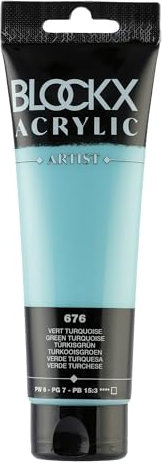 Blockx 60676BXC Acrylique Fine Opaque et Satinée- Vert turquoise PW 6/PG 7/PB 15:3 - 120ml