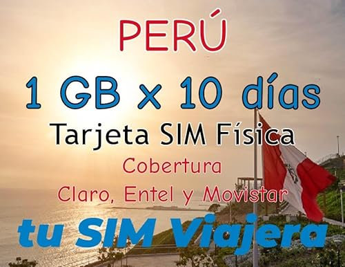 tusimviajera.com - Tarjeta SIM para Viajeros - PERÚ - 1 GB x 10 días