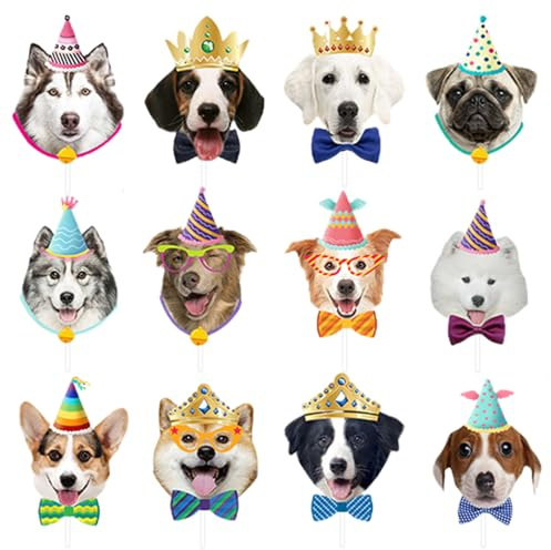 36 Stück Hunde Cupcake Topper, Tortendeko Hunde Muffin Deko Geburtstag, Kuchen Dekoration für Dog Theme Birthday Party Dekorationen
