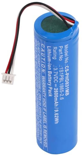 Batterie compatible avec Philips Avent SCD833, SCD835, SCD843, SCD845, remplace la batterie Philips 1S1PBL1865-2.6, 3,7 V 2600 mAh
