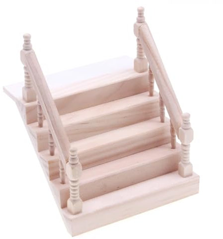 HDBHSBE Scala della casa delle Bambole 1:12 Scala in Legno Scale per Bambole con Cornice Fai -da -Te mobili Mini Dipinti per la casa delle Fata Scale Scene