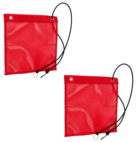2 Stück Rote Warnflagge 30x30cm für Gummiseil, Ladungssicherung für maximaler Sichtbarkeit, witterungs und UV beständiger Warnfahne, für Anhänger und Transporter, für Aluminium Löchern ﻿ ﻿