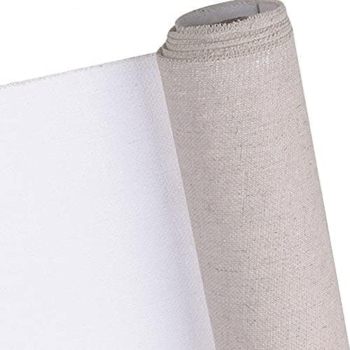 Rouleau De Toile Vierge Professionnelle De 5 M pour Peinture Acrylique, Peinture à l'huile, Toile en Lin Mélangé, Apprêtée, Fournitures d'art pour Artiste. Rouleau De Toile pour Pei