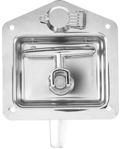 PERSELOSO Robustes in Silber Kastenschloss aus Edelstahl mit T förmigem Griff Praktische Lkw Ladeflächenverriegelung für Industrielle Verteilerkästen und Caravans