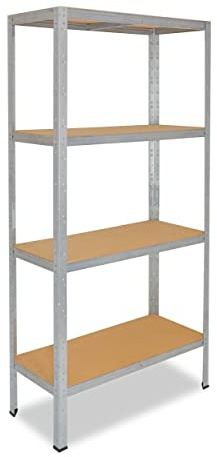 shelfplaza Home 155x70x30cm Schwerlastregal verzinkt mit 4 Böden x 175kg | Kellerregal · Lagerregal · Metallregal · Regale für Kellerraum · Steckregal · Abstellraum Regal