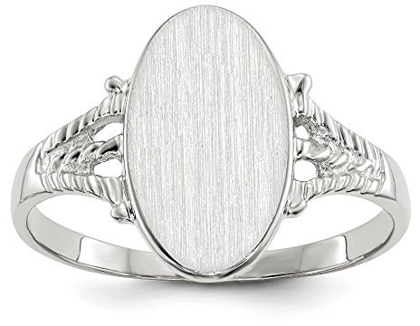 Diamond2deal Herren-Siegelring 14 Karat Weißgold 4 mm Größe 7