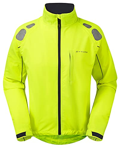 Ettore wasserdichte Atmungsaktive Herren Fahrradjacke Hohe Sichtbarkeit Hi-Vis - Gelb - Night Eagle II - S