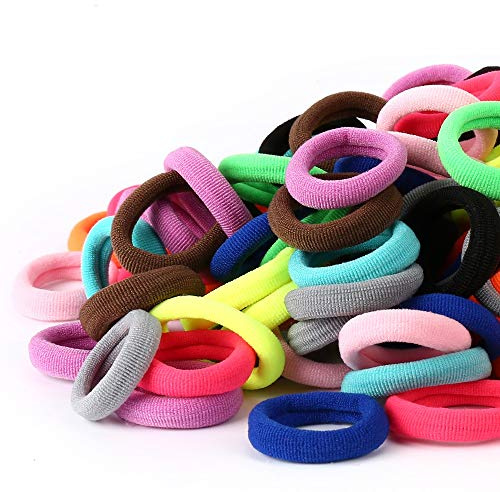 Baby hårband, bomull småbarn hårband för flickor, barn sömlösa hårband, flickor elastiska hästsvanshållare, diameter 2,5 cm och blandade färger från Qarwayoc