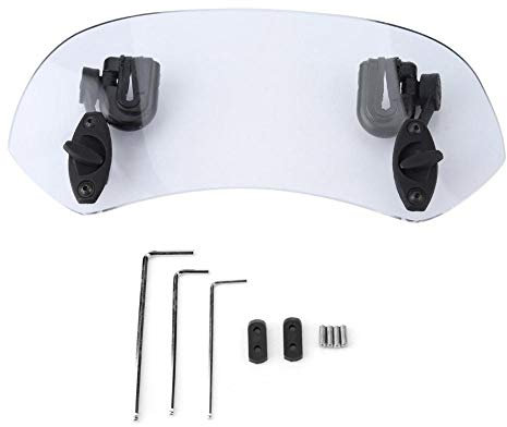 Parabrisas modificado para motocicleta-Duokon Pantalla de viento ajustable de la motocicleta, deflector de aire del alerón del parabrisas del parabrisas modificado para motos universal(Ahumado)