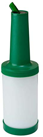 We Can Source It Ltd - 1 Litre Green Plastic Save and Pour Bottle with Spout and Lid – Reusable Storage for Juice, Oil, Sauces and Condiments – Leak-Proof, Easy Pour and Dishwasher Safe