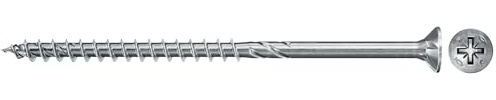 fischer 670522 FPF Power-Fast II 6.0 x 70mm Chipboard Wood Screws, Countersunk Head with Phillips, Partial Thread, Galvanised Blue Passivated, Box of 100
