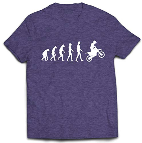 lepni.me T-Shirt pour Hommes Evolution du Motocross équipement de Moto Tout-Terrain Vêtements de Course (M Gris Chiné Blanc)