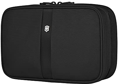 Victorinox TA 5.0 Zip-Around Travel Kit, Reise-Kosmetiktasche mit Haken, Kulturbeutel, 18 x 8 x 28 cm, Schwarz