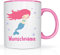 Print-Klex Tasse mit Namen und Meerjungfrau Motiv Bedruckt Namentasse Namensbecher Meerjungfraumotiv mit grüner Flosse für Mädchen Kindertasse Weiß/Rosa Unicorn Spruchtasse Keramik mit Druck 330ml