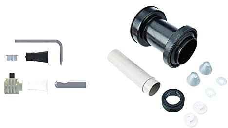 Fischer 551883 WB 9 LV Chevilles sanitaires, Fixation cachée, WC et Bidet Suspendus au Mur avec accès latéral ou par Le Haut & Geberit 152.426.46.1 Jeu de Manchettes pour Cuvette Suspendue Réf